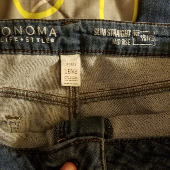 Sonoma Slim Straight Mid Rise 18ws Blue Jeans - Picture 3 of 3
